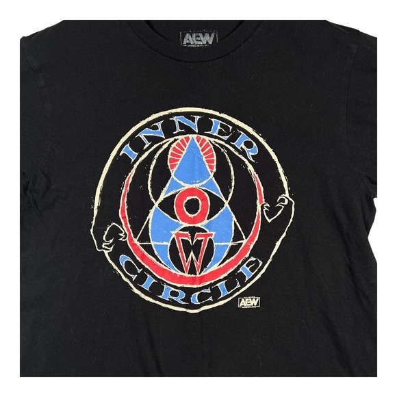 AEW Inner Circle Logo T-Shirt Black Men's Chris Jericho Wrestling Hagar Ortiz M - Picture 3 of 4